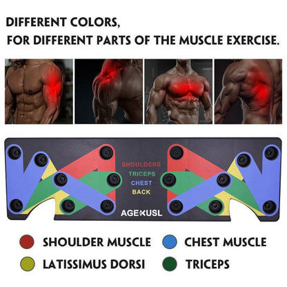 Support fitness avec codes couleurs pour exercices ciblés
